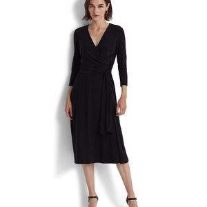 Lauren Ralph Lauren Elegant Black Wrap Dress